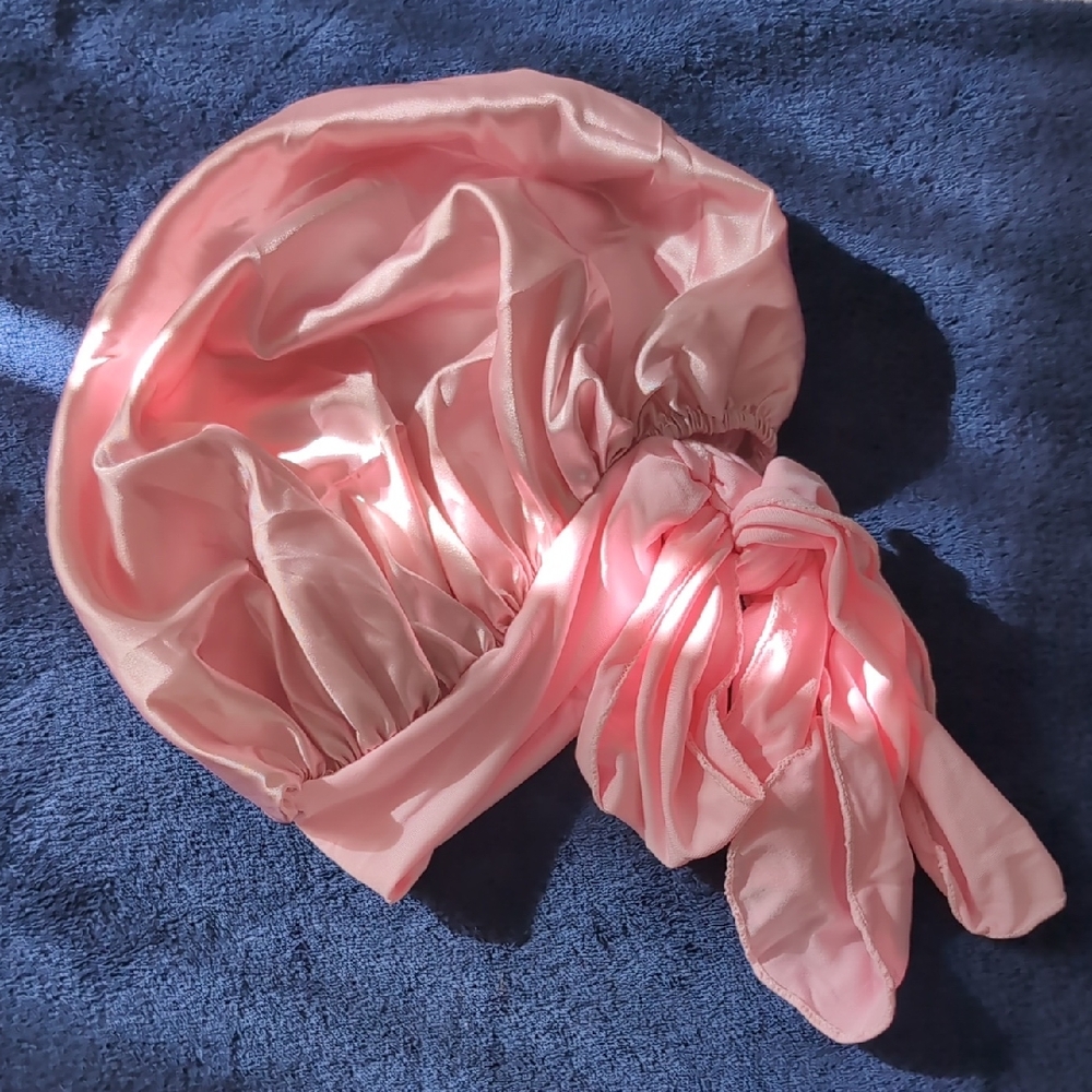 Pink Satin Hair Bonnet